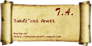 Takácsi Anett névjegykártya